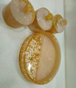 Plateau à paillettes en résine avec 3 boîtes de rangement Organisateur décoratif et fonctionnel - Product Image 2