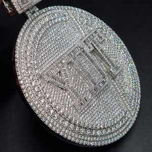 Pendentif personnalisé en argent 925 plaqué or avec moissanite, style hip-hop, design de lettre personnalisable - Product Image 4