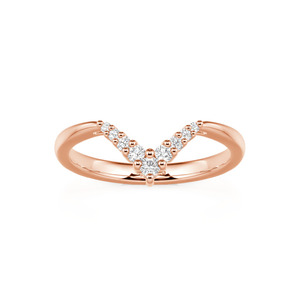 Jeulia Rhodium-Plated Sterling Silver V-Shape Fashion <b>Ring</b> <b>Adjustable</b> Romantic Anniversary Band - Product Image 3