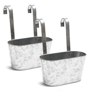 Galvanized Wall Hanging Flower <b>Pot</b> & Planter <b>Large</b> Wall Pocket Planter Home Indoor Decorative Planter Tub FOB Reference Price:Ge - Product Image 4