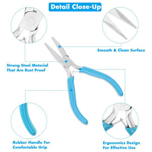 Alicates de punta de cadena para fabricación de joyas profesionales, alicates de cadena recta con mango largo, Alicates de punta de joyería - Product Image 4