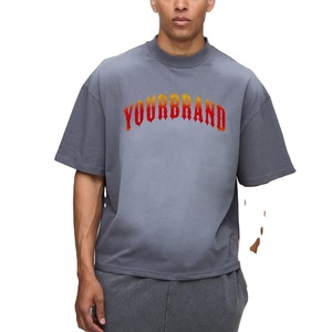 Camiseta de Hombre 100% Algodón al por Mayor, Tejido de Punto, Estampado en Serigrafía, Corte Holgado, Lavado Ácido, Estilo Urbano - Product Image 1