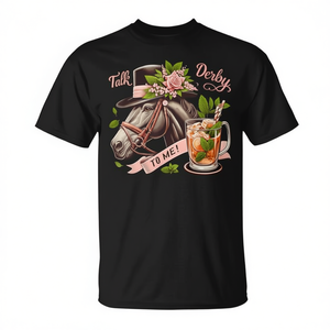 Camiseta de Mujer con Diseño Promocional 'Talk Derby to Me' para Carreras de Caballos - Product Image 2