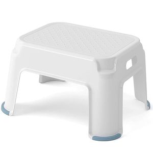 Sgabello antiscivolo per bambini bianco 42.8X35.8X25 cm per bambini sicuro per lavandino e wc in bagno e camera da letto - Product Image 1