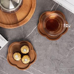 Almohadilla para bebidas posavasos de madera para tazas de té manteles individuales al por mayor posavasos de madera natural logotipo impreso personalizado a pedido - Product Image 3