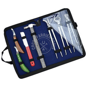 Nouveauté : Kit de soins pour les sabots de cheval, couteau à sabots incurvé à lame en D et couteau à sabots à lame droite, tire-sabots, pince, coupe-ongles - Product Image 2