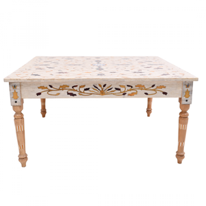 Juego de Mesa de Centro de Madera Pintada a Mano Clásica de Lujo - Product Image 3