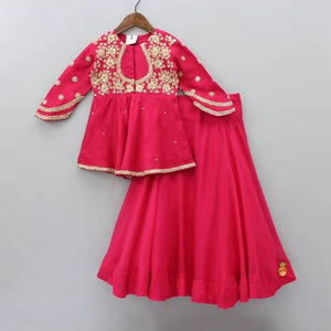 Vestido con bordado y personalizado en cualquier tamaño y color, nuevo, elegante, bonito, Baby Gir, Lehenga Kurat, 2021 - Product Image 2