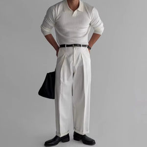 Polo de Punto Personalizado para Hombre Manga Corta Cuello con Botones Camisa Fina de Color Sólido Tejida - Product Image 3