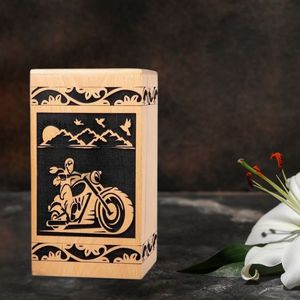 Elegante caja de urna de bambú rectangular hecha a mano recuerdo de cremación duradero estilo moderno para mascotas para exhibición funeraria en el hogar - Product Image 3