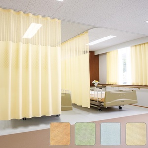 Cortinas de Privacidad para Hospital Color Beige, Ignífugas, Antibacterianas, con Cuerda de Escalera Integrada, Persianas de Poliéster Personalizadas - Product Image 4