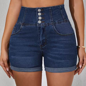 Produit le plus vendu en ligne Shorts en jean pour femmes Matériel personnalisé Fabriqué avec une étiquette privée personnalisée Short en jean pour femmes - Product Image 1