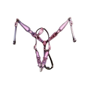 Venta al por mayor de lujo verde Croco Print productos de cuero caballo personalizado cómodo pectoral y Headstall - Product Image 3