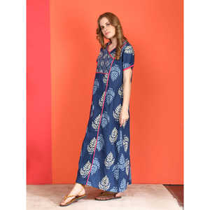 ชุดนอนผ้าฝ้ายพิมพ์ลายสำหรับผู้หญิง Evolove แขนสั้น ยาวเต็มตัว ผ้าทอ มีกระเป๋าข้าง ไซส์ 3XL เหมาะสำหรับครอบครัวและเพื่อนเจ้าสาว - Product Image 2