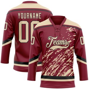 Maillot de hockey en dentelle 100 % polyester durable, séchage rapide, antibactérien, personnalisable avec nom et numéros d'équipe pour adultes unisexes - Product Image 3