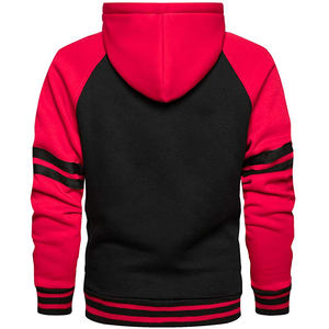 Sweat à capuche brodé pour femmes de haute qualité à manches longues à deux panneaux couleur mode extérieur coton éponge à capuche - Product Image 2