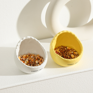 Ceramic Bird Feeding Bowl Rounded Shape Small Pet Food Dish <b>Parrot</b> Finch Reptile <b>Cage</b> Feeder Non-Slip Waterproof - Product Image 4