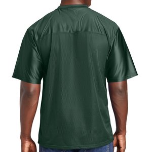 เสื้อยืดผู้ชายทรงโอเวอร์ไซส์ ผ้าถักตาข่าย พิมพ์ลายแบบ Heat-Transfer สไตล์สตรีทแวร์ สีดำ คอเสื้อแบบริบ ผ้าโพลีเอสเตอร์ทรงหลวม สั่งทำได้ - Product Image 4