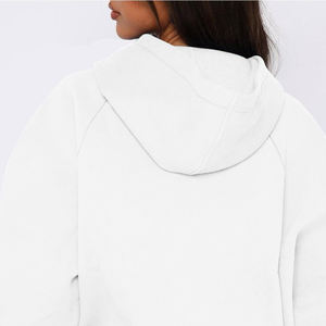 Sweat à capuche en coton à manches longues pour femmes personnalisé en coton et polaire Streetwear décontracté sweat à capuche court surdimensionné - Product Image 6