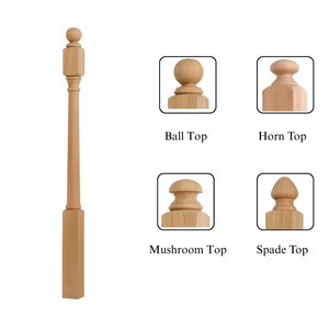 Venta al por mayor OEM y ODM EFS muebles antiguos de madera maciza Newel Post Ball Top para la construcción de escaleras hecho en Vietnam - Product Image 3