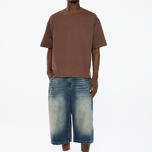 T-shirt ample pour homme, tissu personnalisé, séchage rapide, respirant, manches courtes, épaules tombantes, logo personnalisé, col uni - Product Image 5