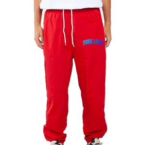 2025 personnalisé hommes Colorblock passepoil pantalons de survêtement Patchwork Nylon Polyester taille élastique mi décontracté pantalons pour hommes, lavé - Product Image 1