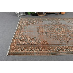 Alfombra de lana turca Vintage azul naranja clásica 5,9X9,4 pies tejido plano Patchwork látex para decoraciones para sala de estar pasillos - Product Image 3