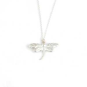 Collar de Libélula de Plata de Ley 925, Diseño de Insecto Moderno con Baño de Rodio, Cadenas con Incrustaciones de Diamantes, Ideal para Regalo - Product Image 2