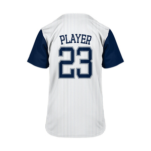 Camiseta de Béisbol Personalizada Azul Marino y Blanca, Talla Grande, Ropa Deportiva con Botones, Transpirable, Diseños Impresos, para Niños y Niñas, Softbol, 100% Poliéster - Product Image 2