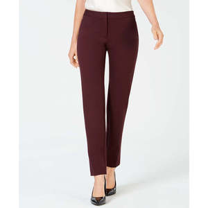 Pantaloni Alfani da donna a gamba dritta in maglia Ponte, a vita alta, traspiranti, antipiega, stile ufficio, taglia 2P per l'autunno - Product Image 1