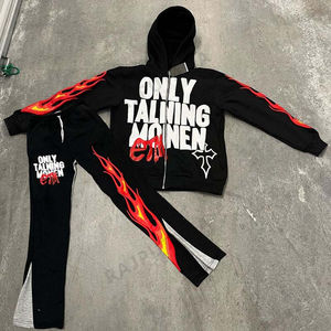 ชุดวอร์มผู้ชายแบบมีฮู้ดผ้าฝรั่งเศสเทอร์รี่เนื้อหนา ทรงบาน สำหรับฤดูหนาว ผลิตตามสั่ง (OEM) เป็นมิตรกับสิ่งแวดล้อม ผลิตจากผ้าฝ้าย 100% สไตล์สตรีทแวร์ - Product Image 6