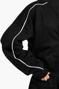 Nuevo diseño de detalle de tuberías con cremallera a través de chándal de pierna recta para mujer con capucha y Jogger conjunto de 2 piezas para gimnasio informal y ropa deportiva - Product Image 5