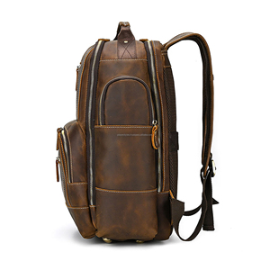 Sac à dos de voyage unisexe en cuir avec logo personnalisé, pochettes pour ordinateur portable de qualité supérieure, idéal pour les employés de bureau, les étudiants et les professionnels de la photographie. - Product Image 2