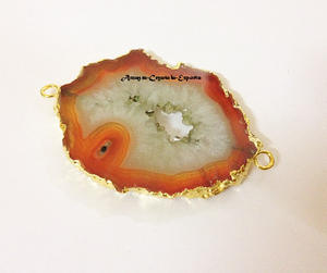 จี้พลอยสีดำอาเกตจีโอดแบบชิ้นจี้จักระสำหรับขายสร้อยคออาเกตคริสตัลจากอินเดียส่งออก - Product Image 5