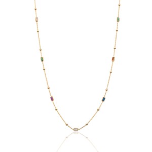 Collier tendance fait main turc en argent sterling 925 plaqué or avec breloque lotus perlée en zircon coloré pour fêtes et fiançailles - Product Image 3