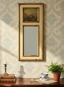 <b>Vintage</b> Italian Trumeau Wall <b>Mirror</b> Venetian Rialto Scene Mid-Century Florentine Style - Product Image 4