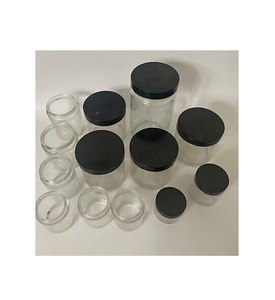 Mini pot en verre rond de Noël avec couvercle en plastique pot en verre design créatif Fabricants d'Inde - Product Image 1