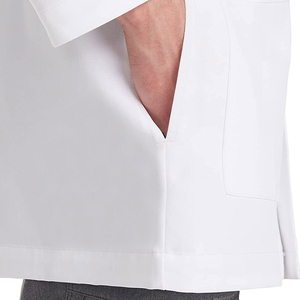 เสื้อโค้ทสำหรับผู้ชายและผู้หญิงเสื้อโค้ทสำหรับห้องแล็บวิทยาศาสตร์สีขาวแบบใช้แล้วทิ้งแขนยาวผ้าไม่ทอ SMS PP สำหรับโรงพยาบาล - Product Image 6