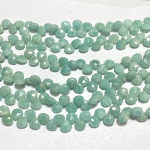 Vente en gros de perles de pierre précieuse verte calibrée en forme de coeur à facettes en amazonite de 8mm, excellente qualité de couleur - Product Image 2