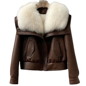 Runwaylover Genuine <b>Leather</b> Winter Breathable Vintage Long <b>Trench</b> <b>Coat</b> with Zipper and Button - Product Image 6
