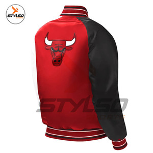 Veste d'université en satin personnalisée en gros Veste d'université en satin sur mesure Veste d'université en baseball en satin - Product Image 3