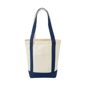 Bolsa de Playa de Nylon Resistente de Primera Calidad, Diseño Personalizable, Blanca con Parches Azul Oscuro, Asa de Cuerda con Inicial Bordada, para Cuatro Personas - Product Image 6