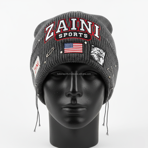 หมวกบีนนี่สำหรับผู้หญิง, หมวกบีนนี่ผ้าถักระดับพรีเมียมเนื้อนุ่มยืดหยุ่นปรับแต่งโลโก้ได้ตามต้องการปักลายผ้าแจ็คการ์ดดีไซน์แบบเย็บปะติด - Product Image 6