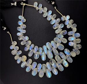 Cuentas de Piedra Lunar Arcoíris Natural, Lisas, Color Blanco, Piedra Preciosa Certificada por Terceros para la Fabricación de Joyas, Origen India - Product Image 1