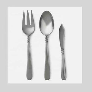 Ensemble de 3 couverts en acier inoxydable miroir avec design antique en métal comprenant une fourchette à couteau et une cuillère - Product Image 2
