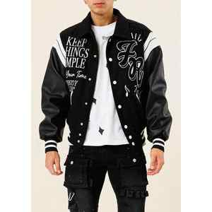 OEM logotipo personalizado chenille bordado en blanco Letterman Varsity chaqueta/Venta al por mayor béisbol Varsity chaqueta de lana de cuero real mangas - Product Image 6