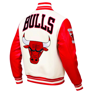 Chaqueta de bombardero con parches de logotipo personalizado, chaqueta universitaria de manga de cuero Bomber de hip hop informal vintage Letternan - Product Image 3