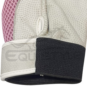 Gants d'équitation d'hiver de petite taille avec logo personnalisé vente en gros enfants équestre en cuir blanc rose maille gants d'équitation poignées - Product Image 4