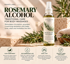 Private Label Rosmarin-Alkohol 125ml |   Wärmende Tonisierende Körpermassage-Lotion |   OEM-Hersteller Spanien - Product Image 3