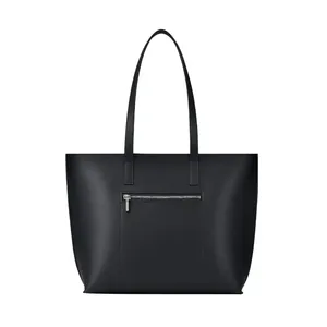 Sac fourre-tout pour femme Rays Creation, noir, longue poignée, en cuir PU, fermeture éclair, style normcore/minimaliste, usage quotidien - Product Image 1